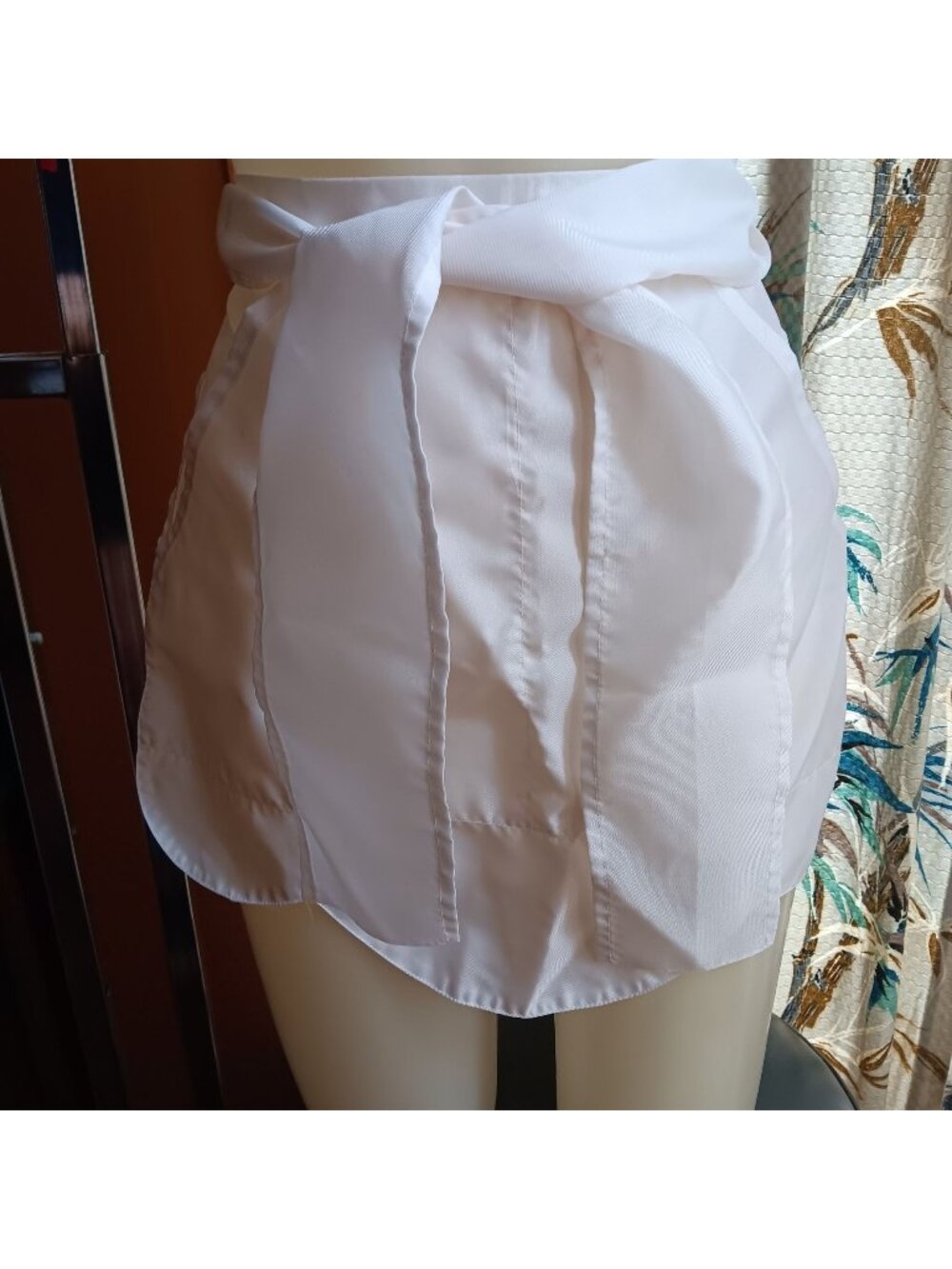 True Vintage 1950's Mini Kitchen Apron Sexy Chef White Nylon